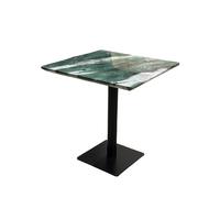 Table de jardin carrée en marbre vert de 80 cm pour café et restaurant