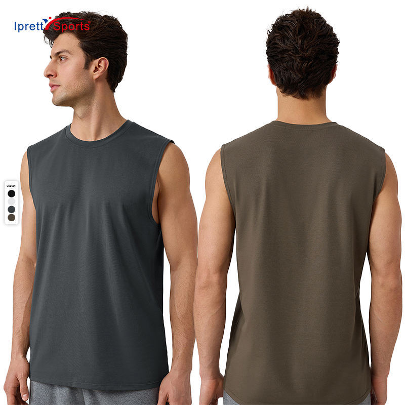 High Stretchy Men's Muscle Workout T-shirts Sleeveless Quicky Dry Gym Running Tank Tops