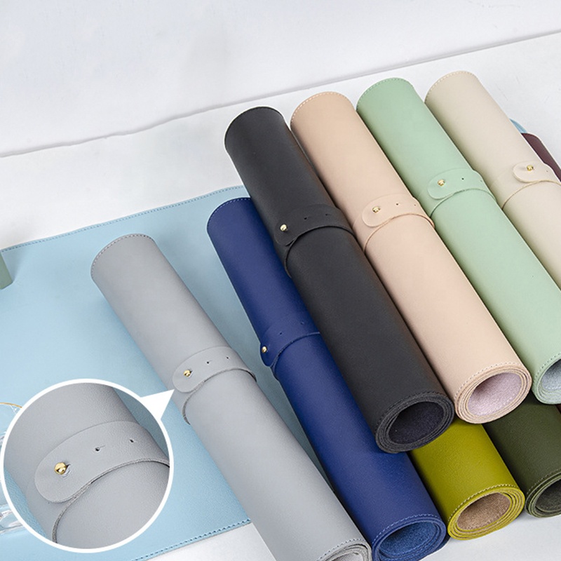 Кожаный коврик для мыши, большой однотонный коврик для компьютерного стола, нескользящий обучающий Настольный коврик с принтом и логотипом, оптовая продажа