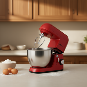 Batidora Eléctrica de Alimentos con Cabezal Inclinable, 550 W, Tazón de Acero Inoxidable de 4.3 Qt, Roja, para Mezclar Alimentos - Product Image 2