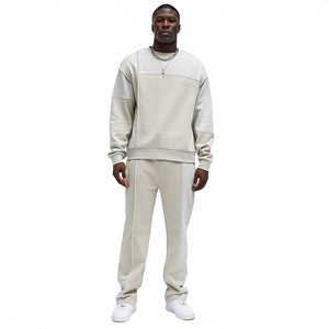 Ensemble de survêtement pour homme, col rond, manches longues, 100% coton, sweat-shirt et pantalon décontractés, coupe classique, vêtements d'automne - Product Image 1