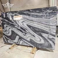Dalles de marbre gris fantaisie polies GOLDTOP de luxe pour les présentoirs de salles d'exposition de designers et les sélections résidentielles haut de gamme