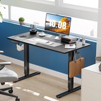 Bureau assis-debout électrique réglable en hauteur 40x24 pouces, ergonomique pour bureau à domicile, 3 mémoires préréglées, plateau en bois moderne, structure métallique