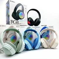 Casque HZ-BT911, éclairage RGB tendance, casque sans fil pliable, écouteurs lumineux, cadeau