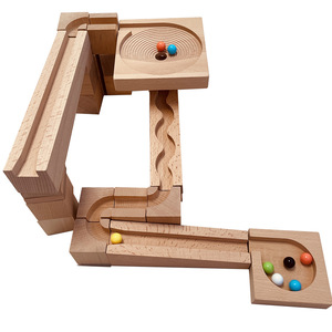 Pista de serpiente de madera maciza de haya, bloques de madera sin rebabas, juguetes de bola rodante para niños y niñas, juguete educativo temprano, rompecabezas de construcción para todas las edades - Product Image 5