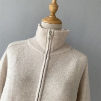 Jxwatcher Pulls en tricot doux et chauds à manches longues en gros, col roulé, 100% laine, tricotés, fermeture éclair, pulls de créateur pour femmes