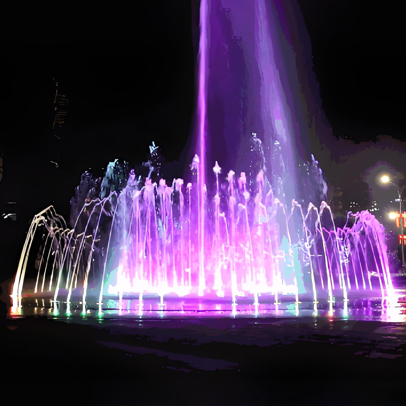 Chaohua Modern Commercial Musical LED Light Garden Fountain with Stainless Steel 304 Customized Square Outdoor Dancing Fountain