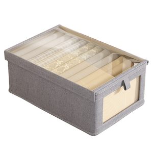 Eco-Friendly linho dobrável armazenamento caixa casa organizador gaveta com Visual malha 10kg capacidade de carga para vestuário organização - Product Image 2