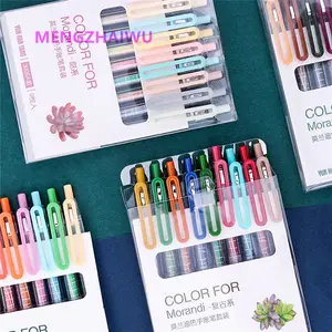 Articoli di cancelleria online all'ingrosso Nordic retro acquerello colore penna set 9 colori/scatola ufficio colorato multifunzione penna a inchiostro gel