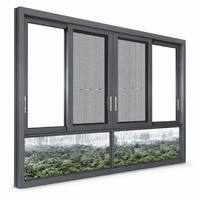 Ventanas Corredizas Horizontales de Aleación de Aluminio de Alta Calidad, Insonorizadas, con Mosquitera Plegable de Acero Inoxidable para Sala de Estar