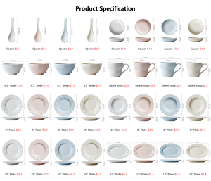 Juego <span class=keywords><strong>de</strong></span> Vajilla <span class=keywords><strong>de</strong></span> Porcelana Clásica <span class=keywords><strong>de</strong></span> Lujo con Relieve, Libre <span class=keywords><strong>de</strong></span> BPA, Estilo Nórdico, Ecológico, Elegante, Tazones para Arroz, Tazones para Sopa, Platos, Tazas - Product Image 2