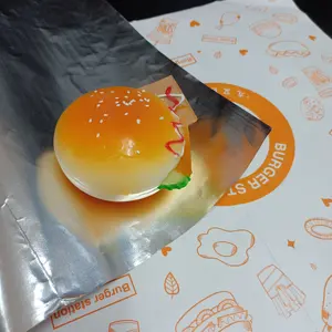 SP1676 personalizado Restaurante Folha De Alumínio composto papel Deli Embrulho Papel Embalagem De Alimentos para Burger frango frito