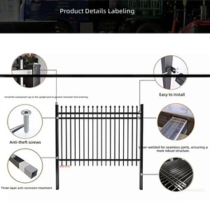 Portails et panneaux <span class=keywords><strong>de</strong></span> clôture en aluminium noir assortis pour extérieur, maison, jardin, piscine - Product Image 5