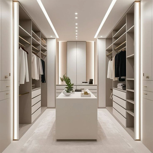 Armoires modernes blanches sur mesure pour <span class=keywords><strong>dressing</strong></span>, unités en verre extensibles et pliables, fourniture directe usine pour chambre et salon - Product Image 4