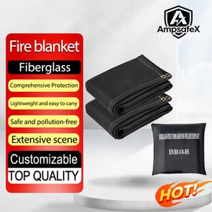 Couverture ignifuge en fibre de verre noire 2,4 x 2,4 m, protection contre les flammes pour la soudure et la fusion, couverture de protection pour navires, produit d'entreprise - Product Image 6