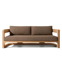 Ensemble de meubles de patio modernes pour hôtel, villa, terrasse, jardin, salon, résistant aux intempéries, en teck massif, ensemble de canapés d'extérieur