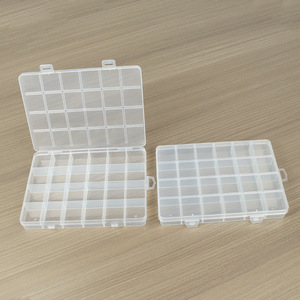 Transparent Plastic <b>Storage</b> <b>Box</b> 24 Compartments <b>Small</b> Hardware Screw Jewelry Organizer Display Case Desktop Organizer - Product Image 1