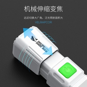 SMILING SHARK ไฟฉาย LED แบบซูมได้ ไฟส่องสว่างแบบมือหมุน ความสว่างสูง แคมป์ปิ้งกลางแจ้ง - Product Image 3