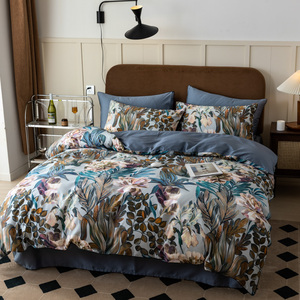 Luxe coton 4 pièces ensemble roseau algues peinture à l'huile monde <span class=keywords><strong>sous</strong></span>-marin roi drap de lit housse de couette housse de couette pour la maison et l'hôtel - Product Image 6