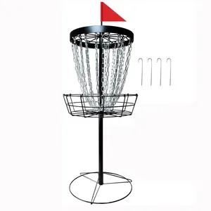 Conjunto de cesta de golfe profissional de fábrica por atacado com 24 correntes disco frisbee conjunto de cesta de golfe com 6 peças de disco