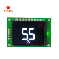 LCD Segmen 4 Digit Negatif VA Transmisi Penuh dengan Lampu Latar Putih 3.3V untuk Tampilan Thermostat HVAC SML04216