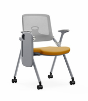 Chaises pliantes pour réunions d'affaires et négociations avec tablettes d'écriture, chaises de formation avec tablettes d'écriture, chaises pliantes en tissu maillé