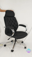 Chaise de bureau exécutive pivotante en cuir PU noir de haute qualité, blanche et orange, vente en gros