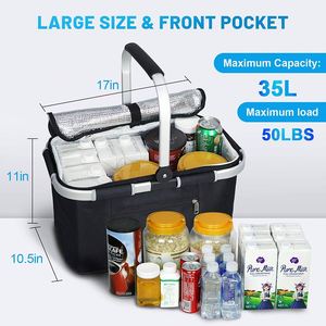 Sac isotherme pliable en polyester 600D personnalisé avec impression, grande capacité, pour pique-nique promotionnel, avec isolation thermique, échantillon gratuit - Product Image 2