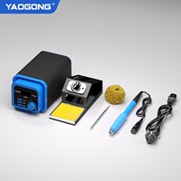 Stasiun solder 120W 210MAX dengan kontrol suhu PID, alat solder pemanas cepat untuk perbaikan ponsel, elektronik, PCB, dan motherboard.