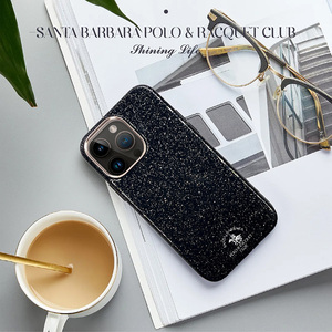 <span class=keywords><strong>Santa</strong></span> <span class=keywords><strong>Barbara</strong></span> Polo e racchetta Club Glitter Bling scintillante materiale PC custodia protettiva antiurto per iPhone 15 - Product Image 6