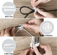 Kit de gestion de câbles flexible et pliable en fer pour bureau, avec design hexagonal ventilé, clips, attaches, supports de câbles et vis pour bureau et maison