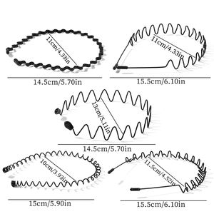 מפעל מותאם אישית 5pcs חם מוכר מתכת ראש שחור חישוק גל שיער hop גל תסרוקת יוניסקס אביזרים לנשים גברים - Product Image 2