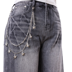 Chaîne de taille Yueli Star pour femme, chaîne multi-couches en métal, accessoire hip-hop punk pour jeans, chaîne décontractée en alliage de zinc, décoration pour pantalon - Product Image 5