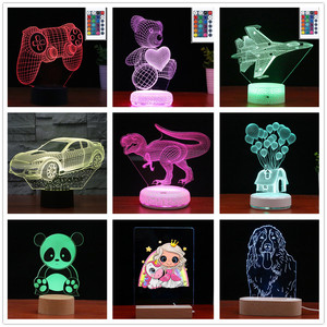 新款可定制 3D ABS 儿童夜灯，带 RGB 16 色遥控，可爱 LED 床头灯，适合儿童房装饰礼物 - Product Image 5