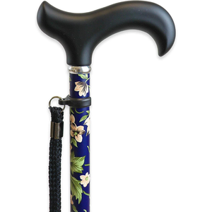 Bastone da Passeggio Pieghevole, Bastoni da Passeggio per Anziani, Fiori Blu KMINA K10021 - Product Image 5