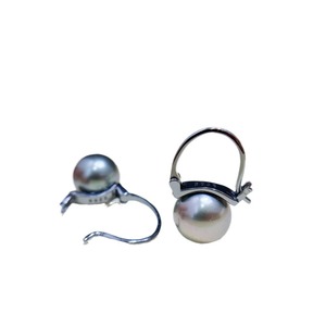S925 <b>Silver</b> DIY <b>Pearl</b> Accessories 9-15mm Round Beads on 22069 Stand Black and Empty Earnail for Jewelry <b>Earrings</b> - Product Image 5