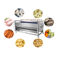 Automatische fruit- en groenteschilmachine, efficiënte apparatuur voor het wassen van cassave en aardappel, kenmerken voor rolborstelschilmachine