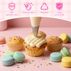 3pcs #12 Round Piping Tip, Small Round Nozzle for Cupcake, Macaron, Cake Decorative tools - Product Image 2