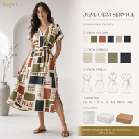 Robe élégante pour femmes Yegao, robes élégantes pour femmes, robes pour femmes, robe midi élégante à imprimé vintage, commande sur mesure en usine
