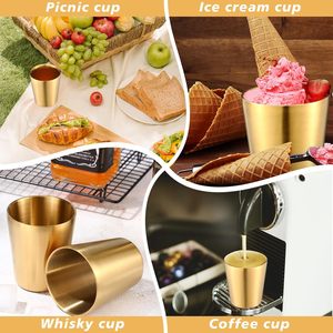 Unbreakable 12oz Double Wall Tumbler Glasses <strong>Stackable</strong> 304 Stainless Steel Beer Cup Coffee Mug - Product Image 5