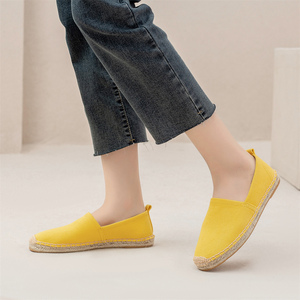 <span class=keywords><strong>Alpargatas</strong></span> de Lona Amarilla Premium para <span class=keywords><strong>Mujer</strong></span>, Transpirables, Ligeras, Tejidas en Yute, Antideslizantes, Mocasines de Verano - Product Image 3