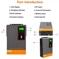 Contrôleur de charge solaire MPPT 140A Max PV 6500W DC500V, modèle POW-48140A, tension PV nominale 280V, plage de tension PV 60V-450V