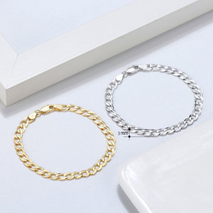 BSB123 Stock Local en EE. UU. Pulsera Cubana <span class=keywords><strong>de</strong></span> 3mm <span class=keywords><strong>para</strong></span> Mujer <span class=keywords><strong>y</strong></span> <span class=keywords><strong>Hombre</strong></span>, Plata <span class=keywords><strong>de</strong></span> Ley 925, Chapada en <span class=keywords><strong>Oro</strong></span> <span class=keywords><strong>de</strong></span> 18k, <span class=keywords><strong>Cadenas</strong></span> <span class=keywords><strong>de</strong></span> Eslabones Cubanos - Product Image 1