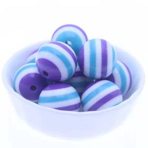 Cuentas de Resina Redondas Gruesas a Granel, 20 mm, 100 Piezas, Color Azul, Morado y Blanco, para Hacer Joyas, Collares y Pulseras - Product Image 2