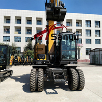 Excavator Roda Hidrolik Sany SY155W Pro Bekas dengan Mesin Isuzu Core Harga Murah