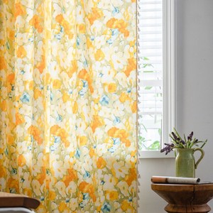 Algodón Lino Floral <span class=keywords><strong>con</strong></span> borlas Pintura al óleo CurtainThick Blackout Cortinas para sala <span class=keywords><strong>de</strong></span> estar American Vintage Drape Dormitorio Cenefa - Product Image 6