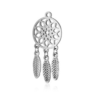 10 pièces/Pck <span class=keywords><strong>attrape</strong></span>-rêves <span class=keywords><strong>arbre</strong></span> <span class=keywords><strong>de</strong></span> <span class=keywords><strong>vie</strong></span> chien griffe titane acier acier inoxydable breloques bijoux à bricoler soi-même accessoires pendentif - Product Image 6