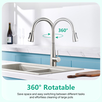 Ventes directes d'usine Robinet d'évier de cuisine en acier inoxydable 304 à poignée unique moderne classique pour une utilisation en hôtel Prix attractif