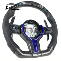 Volant en cuir perforé noir en fibre de carbone LED pour BMW F10 F20 F30 F32 F36 M3 F80 M4 F82 M2 F87 M5 F90 E90 E92