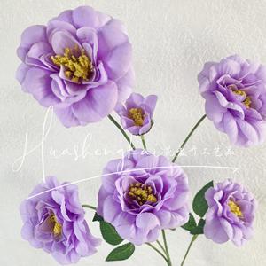 Fleurs artificielles HuaShengKai, roses bleues en soie, haute simulation, pour mariage et décoration intérieure, branche unique - Product Image 3